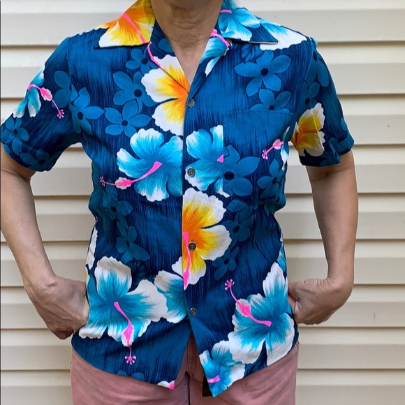 Royal Hawaiian Vintage Other - 1970s Vintage Hawaiian Boho Hibiscus SHIRT Mens S